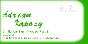 adrian kaposy business card